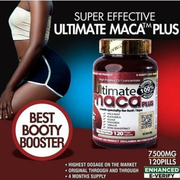 مكمل غذائي Ultimate Maca Plus 7500 ملغ لتكبير الأرداف والوركين - 120 كبسولة